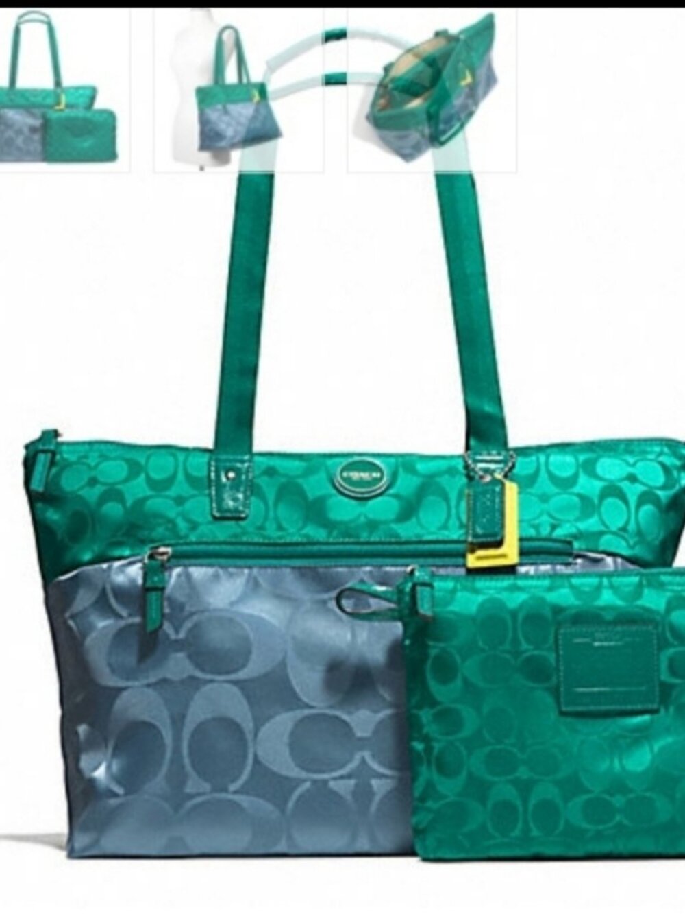 💚Coach Signature Bag & Snap Pouch💚 NWTs  2pc Getaway Weekender